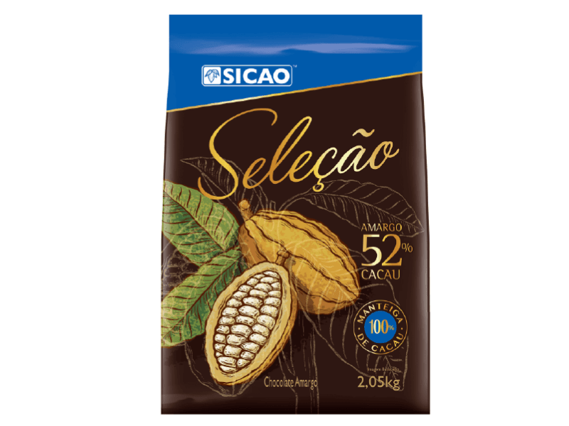Chocolate Sicao Seleção Gotas Amargo 52% 2,05kg