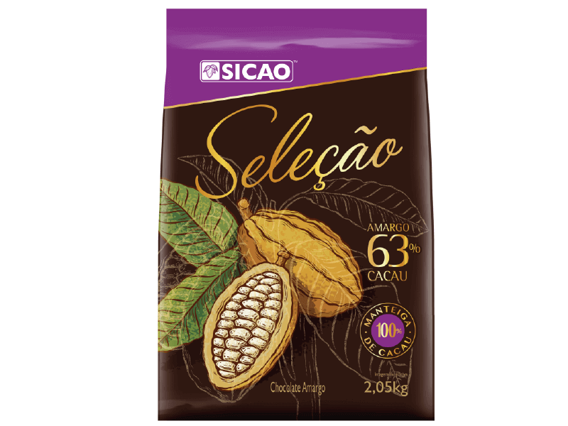 Chocolate Sicao Seleção Gotas Amargo 63% 2,05kg