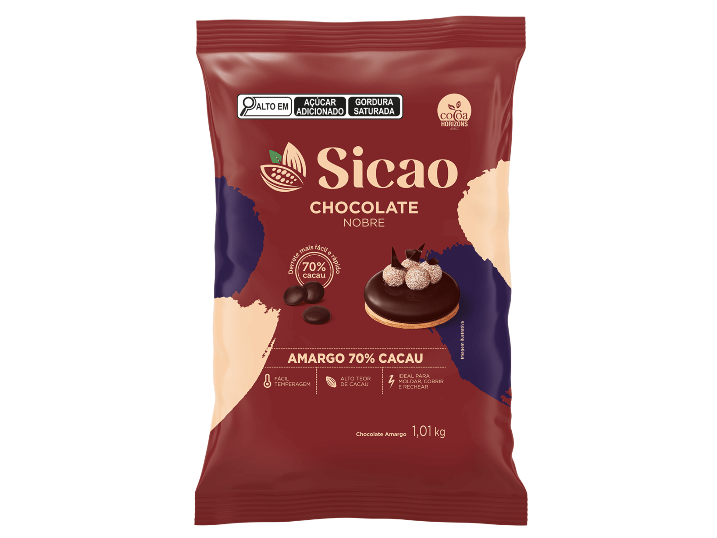 Chocolate Sicao Nobre Gotas Amargo 70% 1,01kg