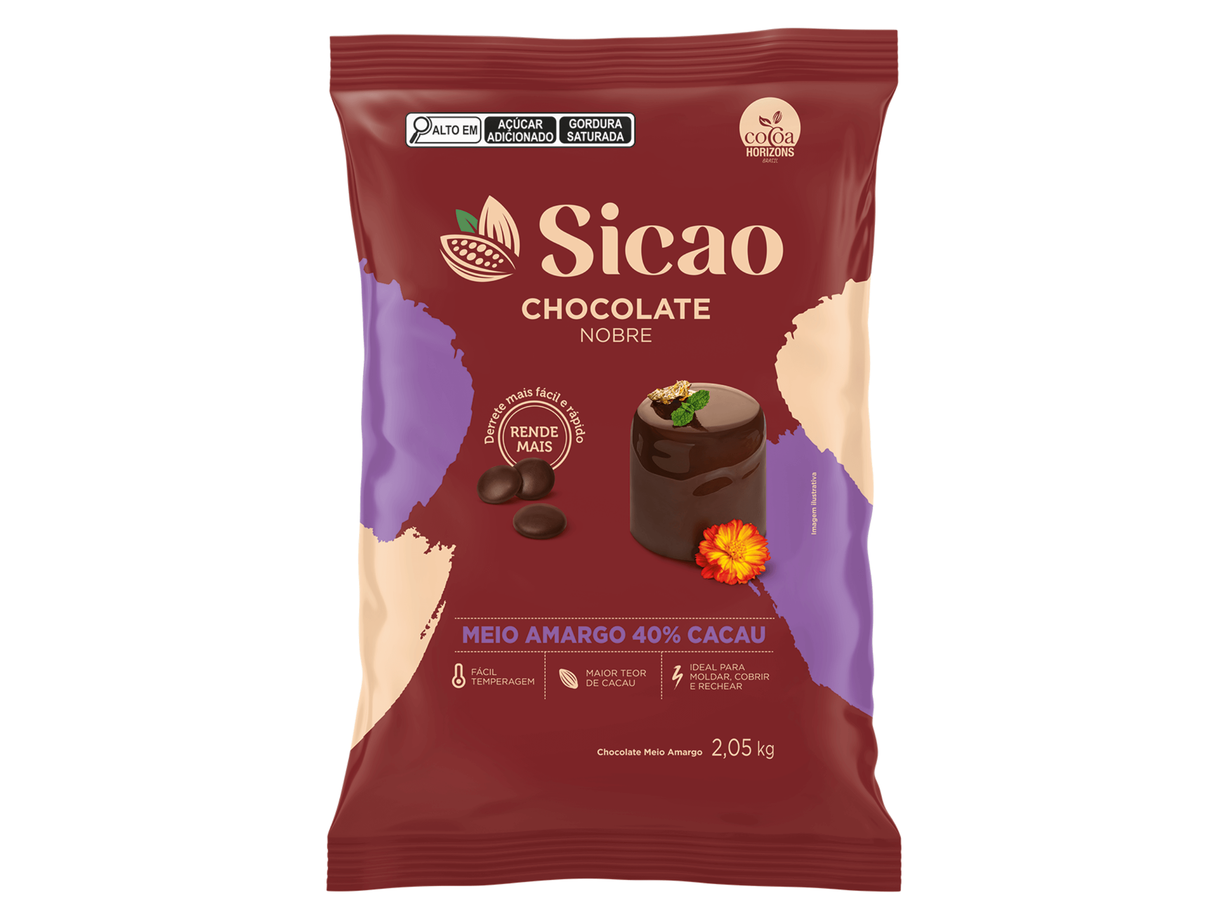 Chocolate Sicao Nobre Gotas Meio Amargo 40% 2,05kg