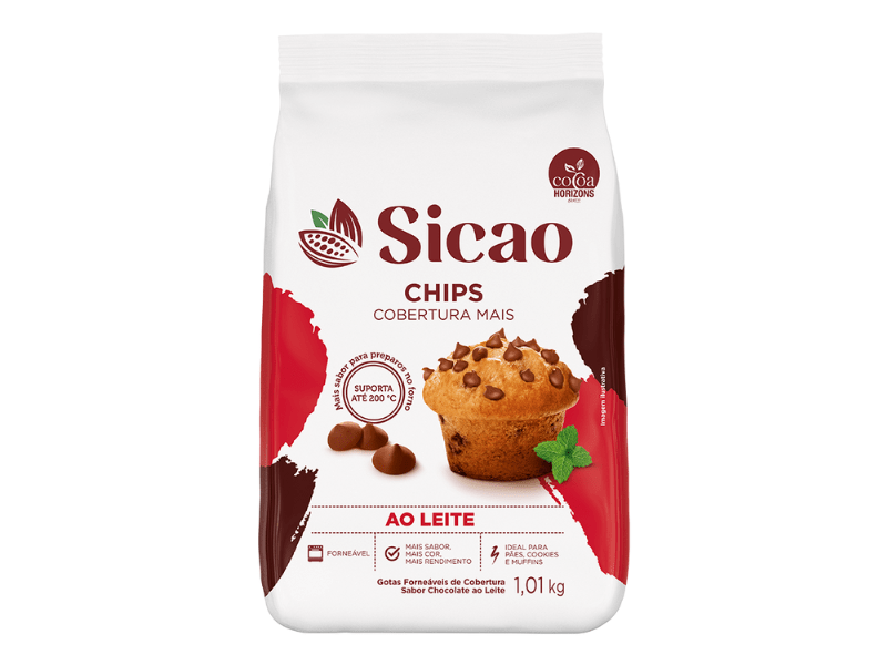 Cobertura Sicao Mais Chips Chocolate ao Leite 1,01kg