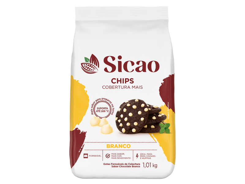 Cobertura Sicao Chips Mais Chocolate Branco 1kg