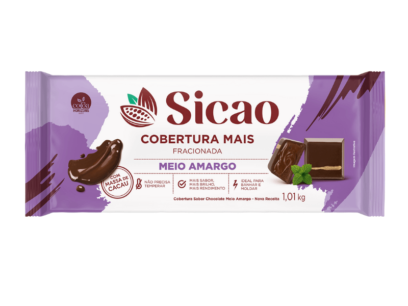 Cobertura Sicao Mais Chocolate Meio Amargo 1,01kg