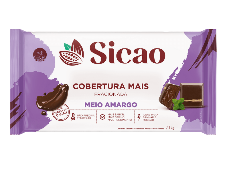 Cobertura Sicao Mais Chocolate Meio Amargo 2,1kg 