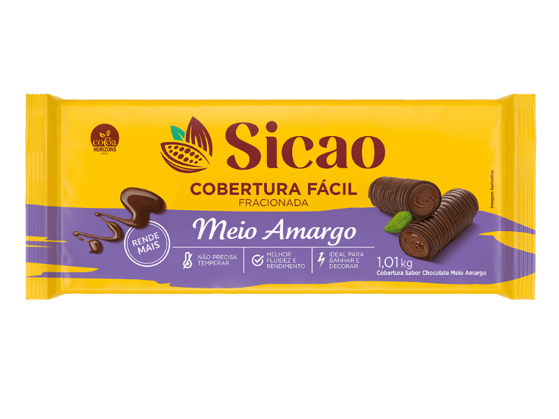 Cobertura Sicao Fácil Chocolate Meio Amargo 1,01kg