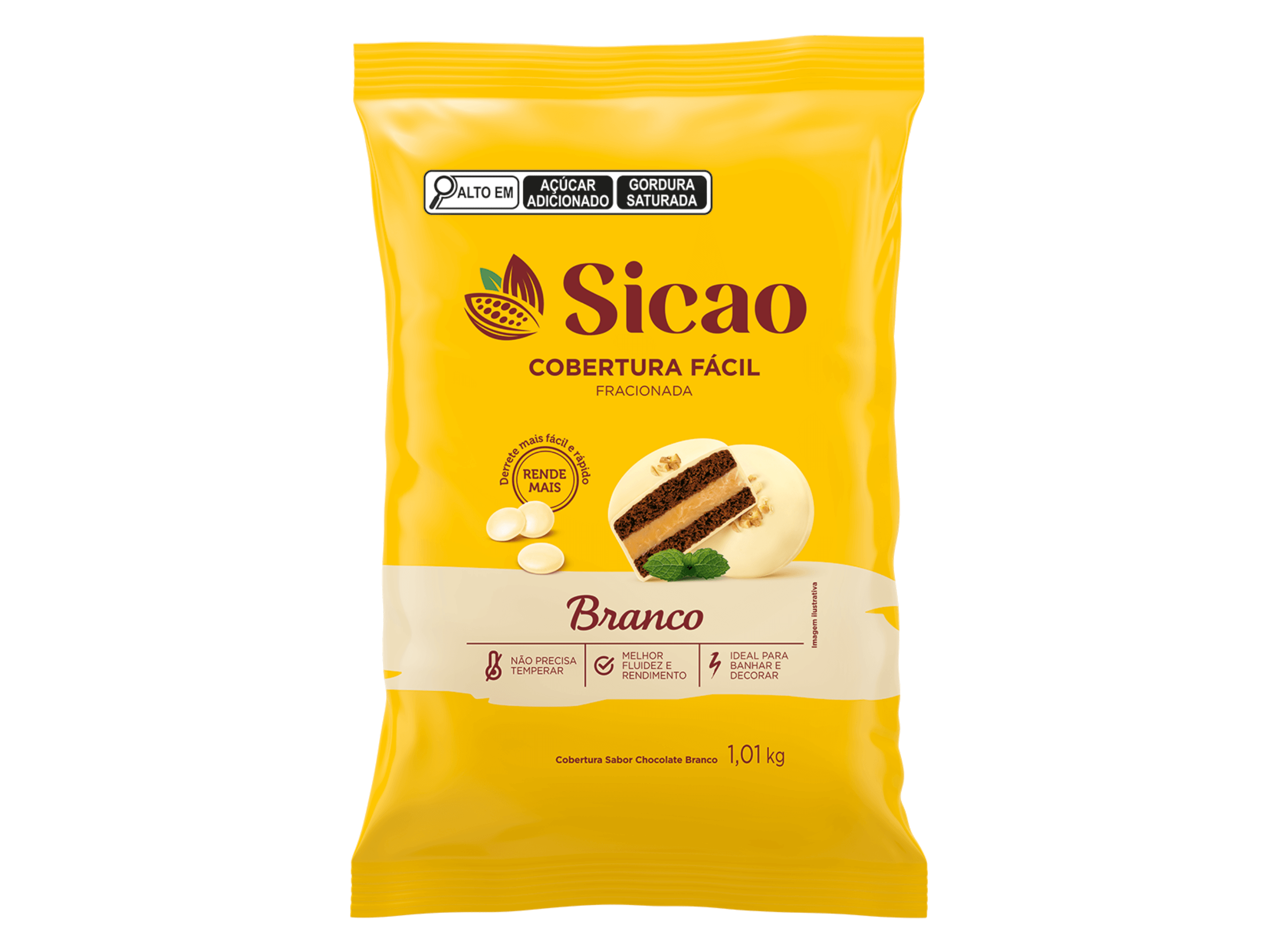 Cobertura Sicao Fácil Gotas Chocolate Branco 1,01kg