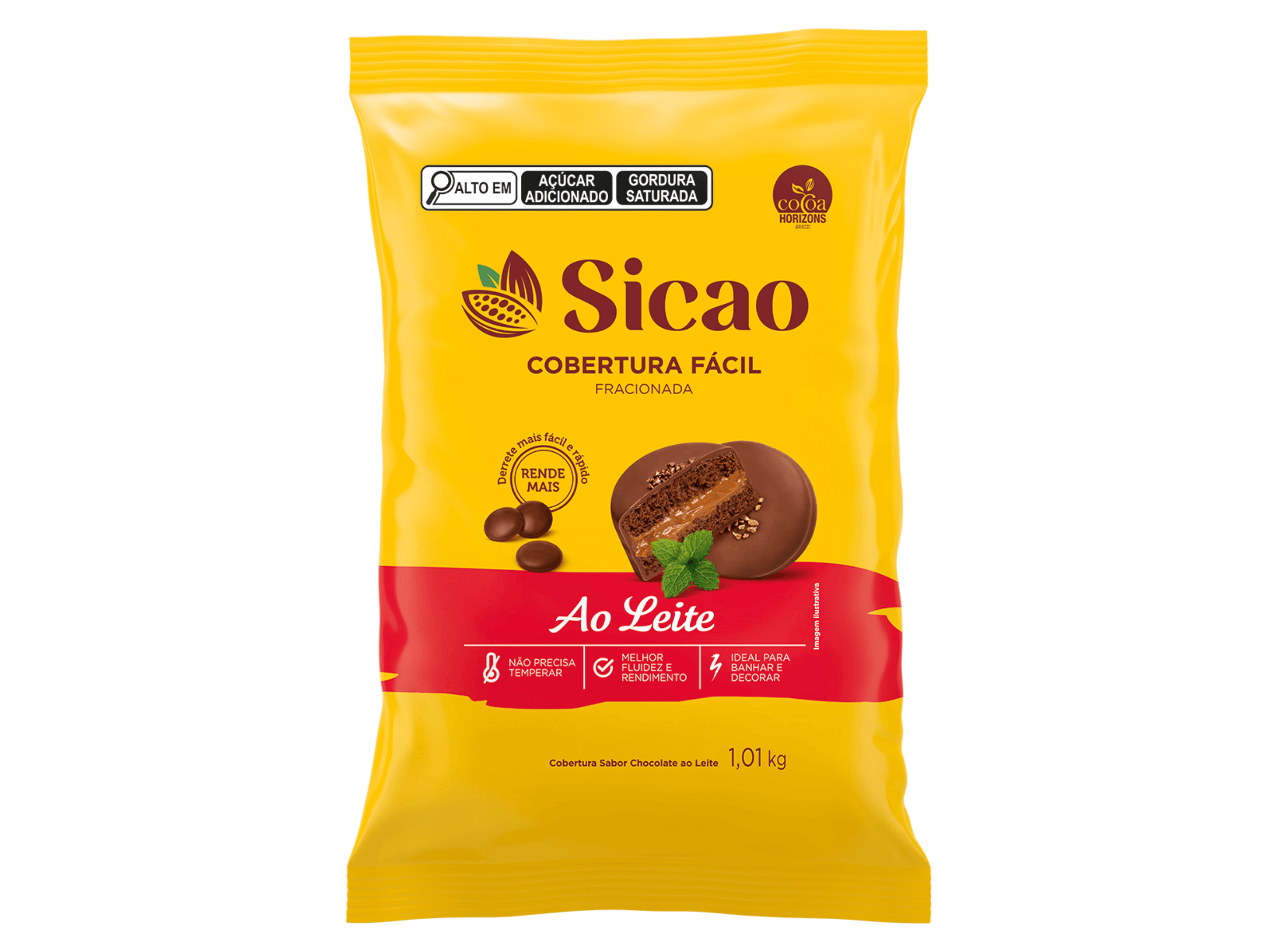 Cobertura Sicao Fácil Gotas Chocolate Leite 1,01kg