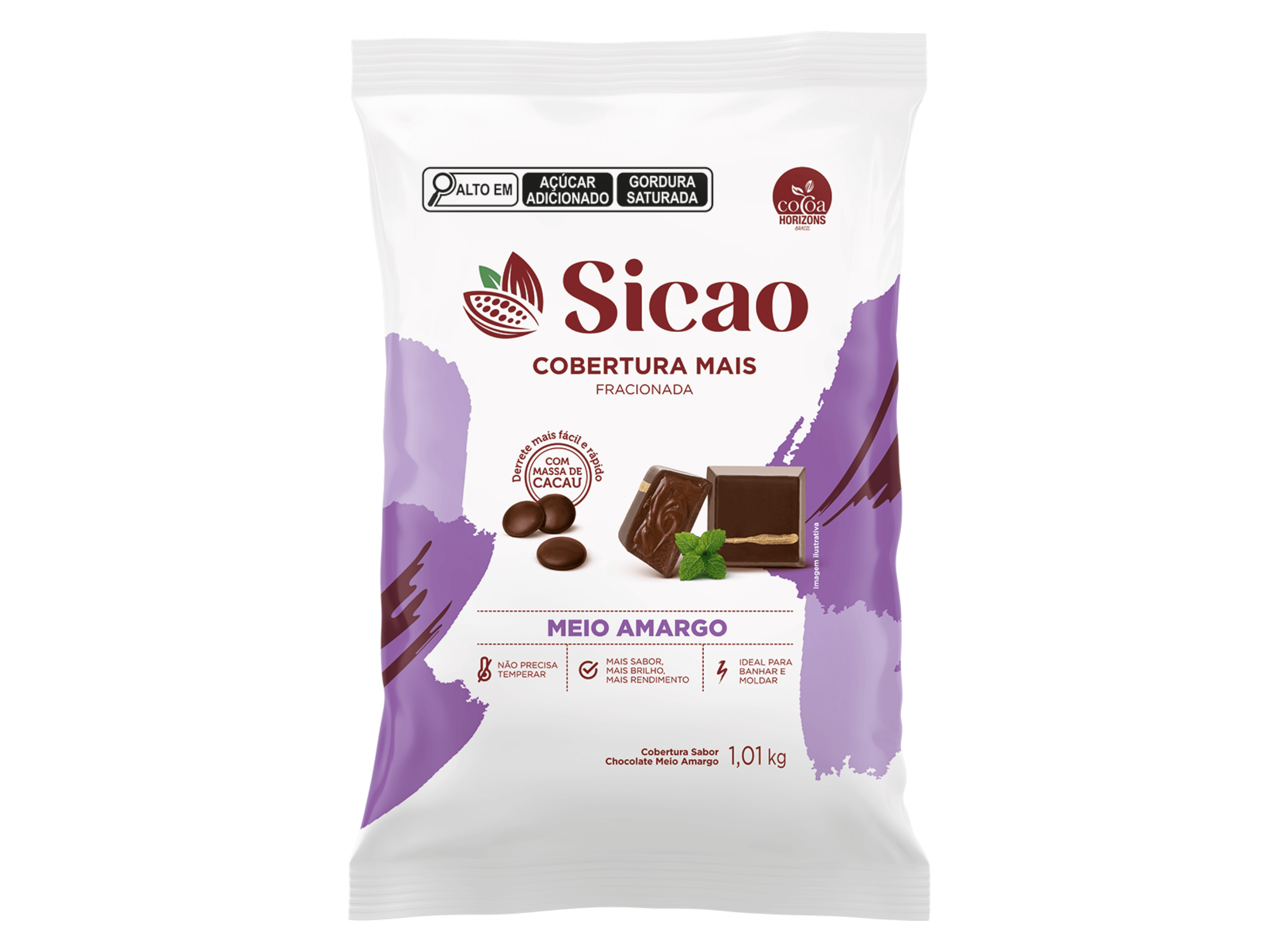 Cobertura Sicao Gotas Chocolate Meio Amargo 1,01kg