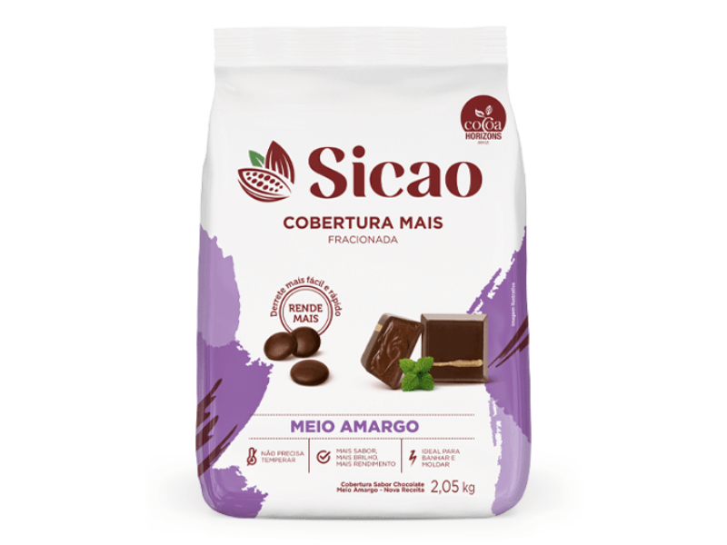 Cobertura Sicao Mais Gotas Chocolate Meio Amargo 2,05kg