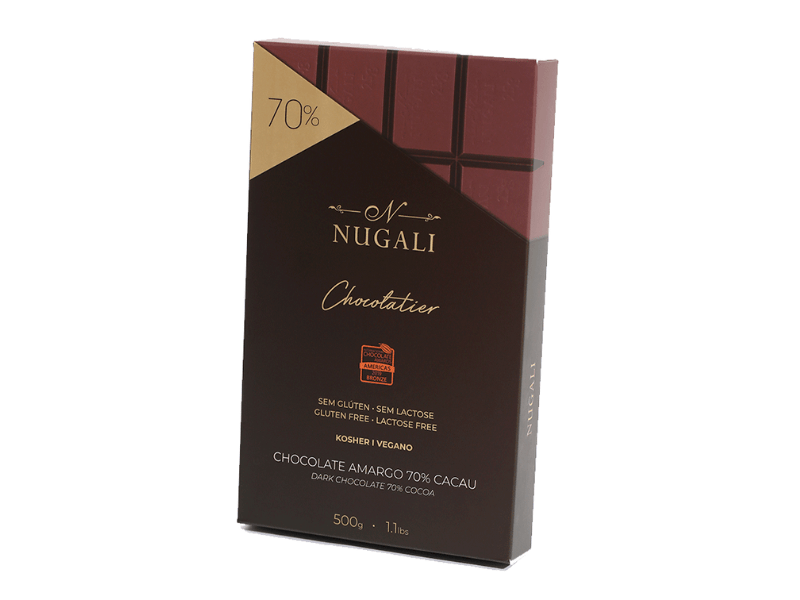 Chocolate Nugali Vegano Amargo 70% 500g