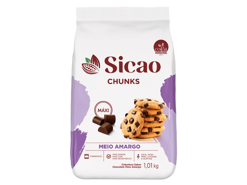 Cobertura Sicao Chunks Meio Amargo 1,01kg  