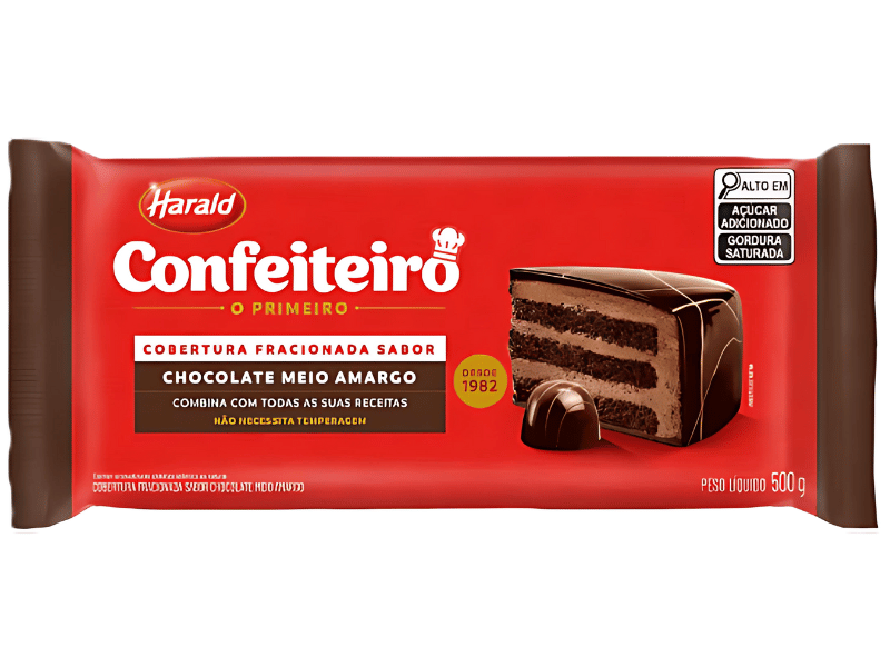 Cobertura Harald Confeiteiro Chocolate Meio Amargo 500g