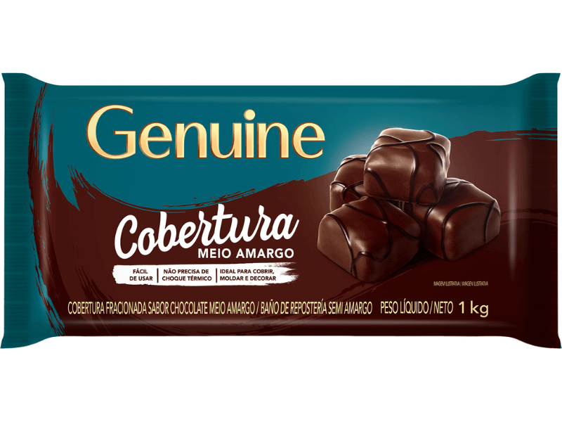 Cobertura Genuine Cargill Chocolate Meio Amargo 1kg