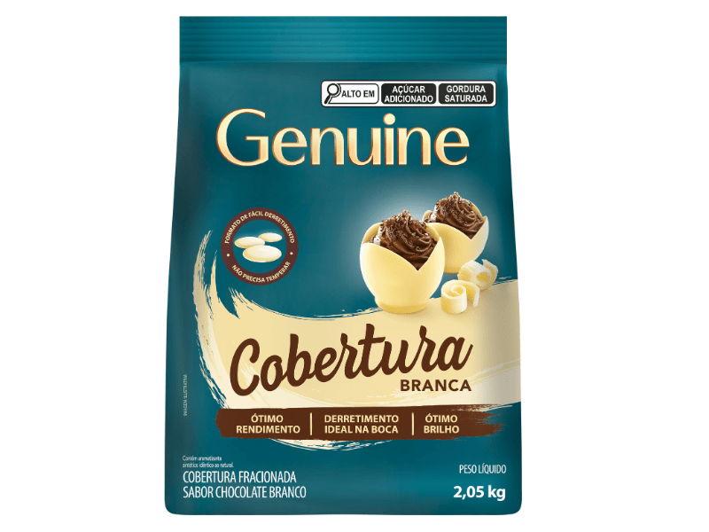 Cobertura Genuine Cargill Moedas Chocolate Branco 2,05kg 