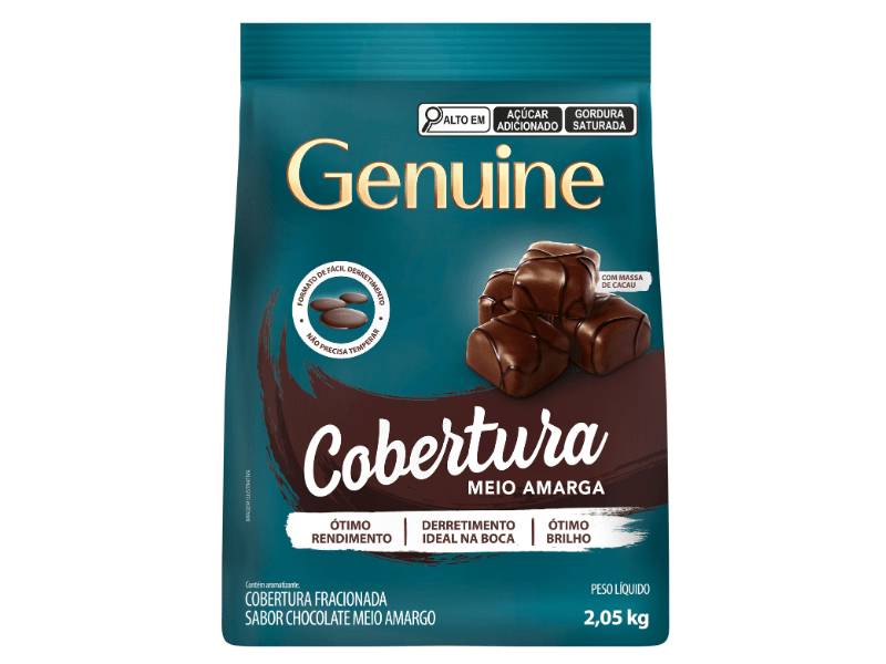 Cobertura Genuine Cargill Moedas Chocolate Meio Amargo 2,05kg