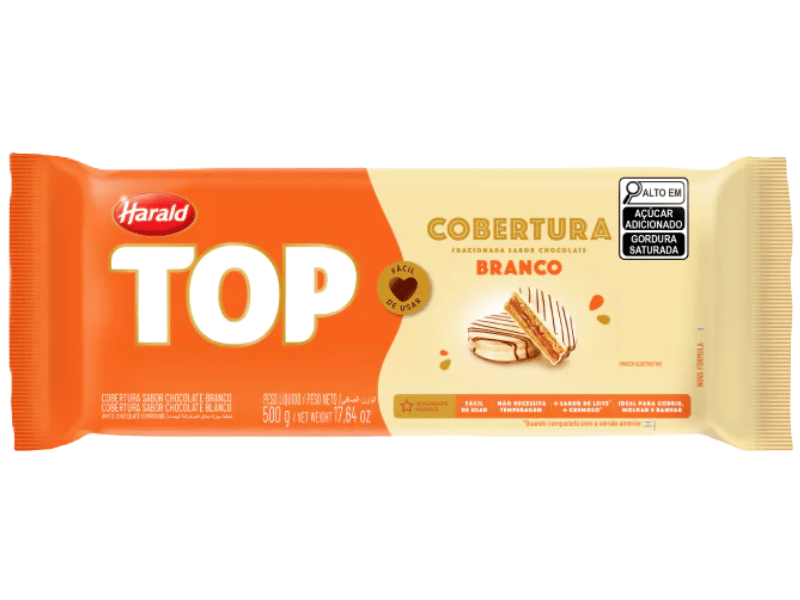 Cobertura Harald Top Chocolate Branco 500g para Confeitaria