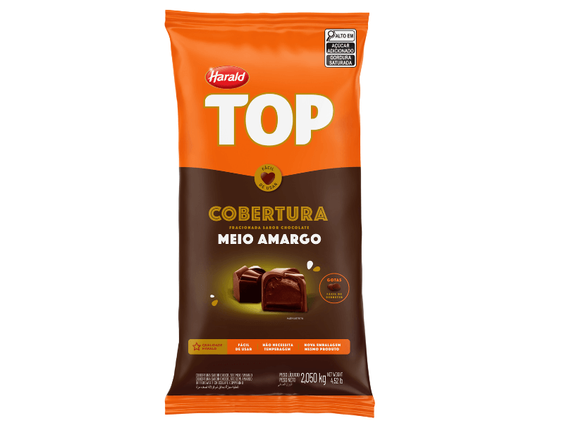 Cobertura Harald Top Gotas Chocolate Meio Amargo 2,050kg