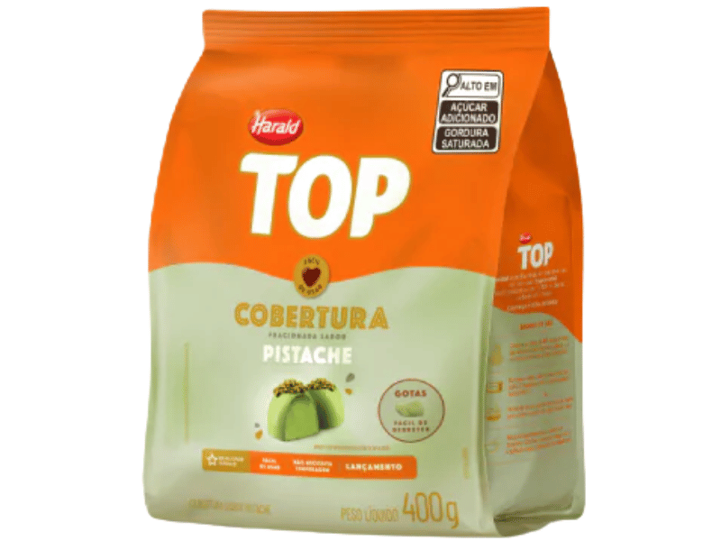 Cobertura Harald Top Gotas Pistache 400g para Confeitaria