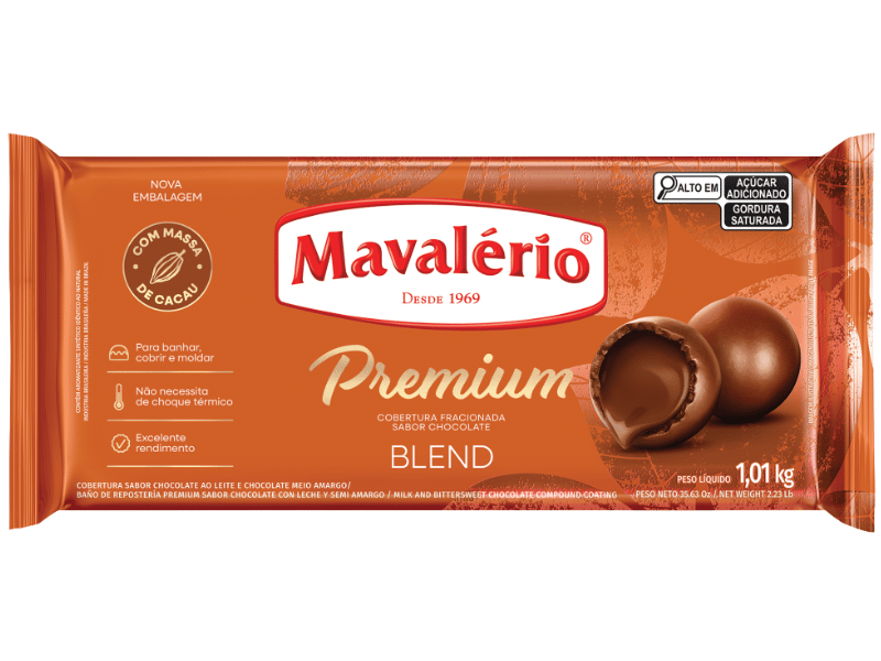 Cobertura Mavalério Premium Chocolate Blend 1,01kg