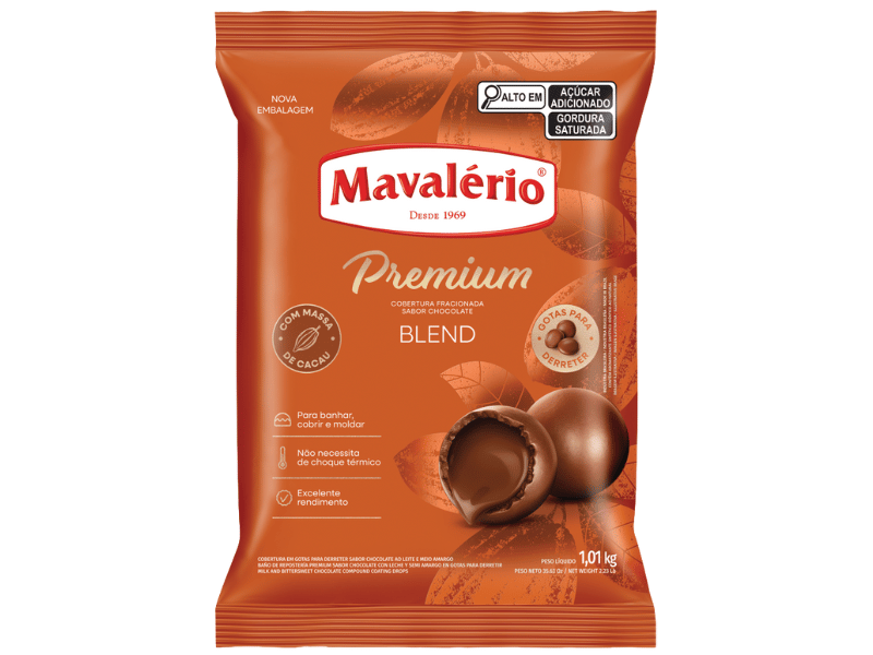 Cobertura Mavalério Premium Gotas Chocolate Blend 1,01kg