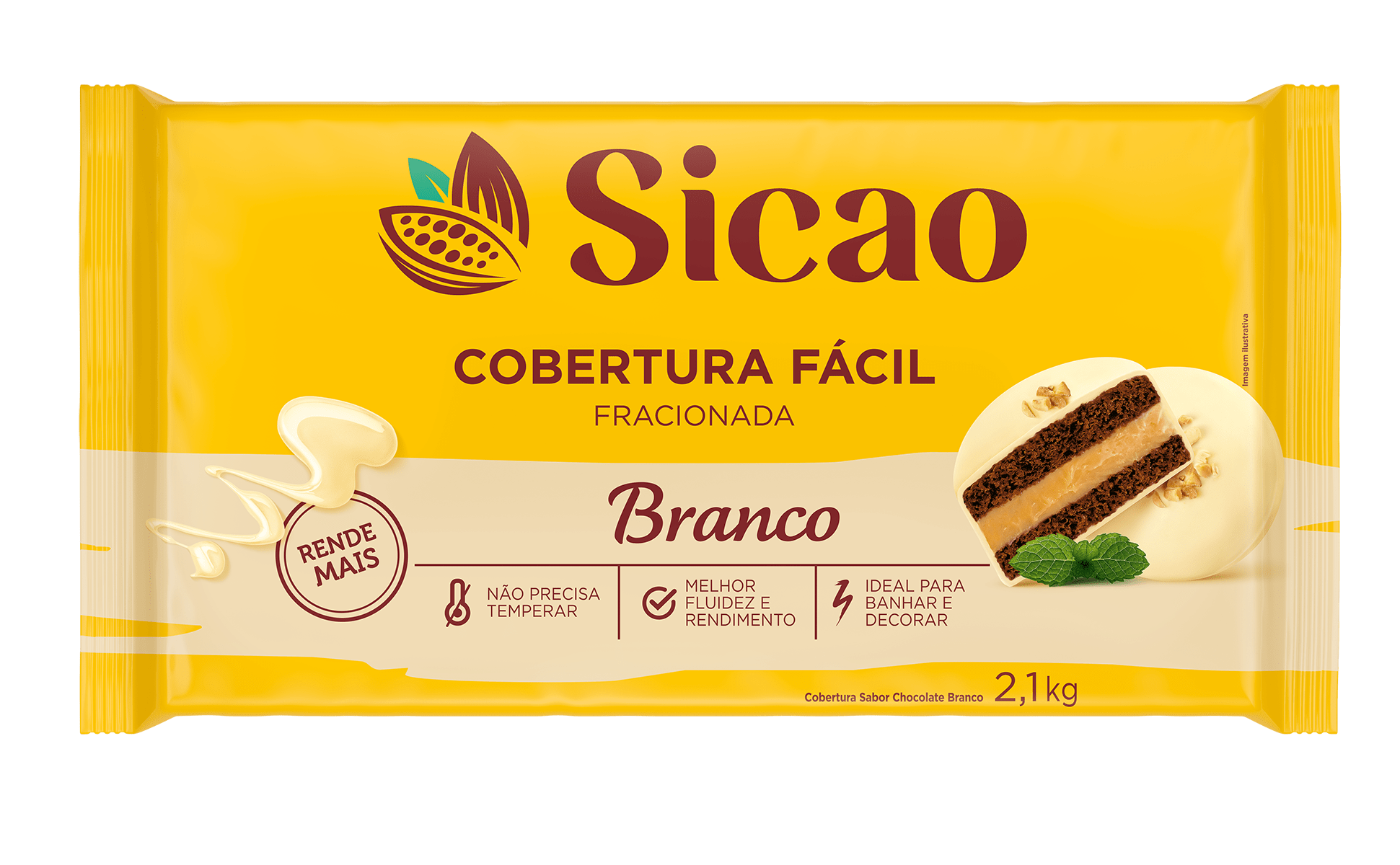 Cobertura Sicao Fácil Chocolate Branco 2,1kg