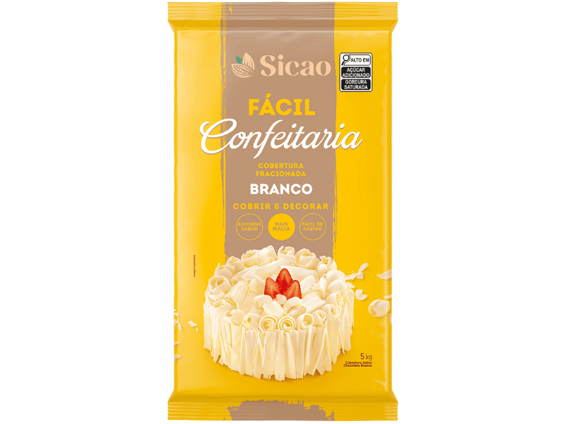 Cobertura Sicao Fácil Barra Chocolate Branco 5kg