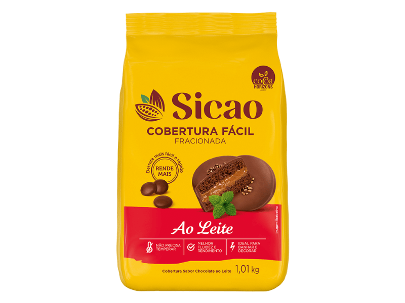 Cobertura Sicao Fácil Gotas Chocolate Leite 1,01kg