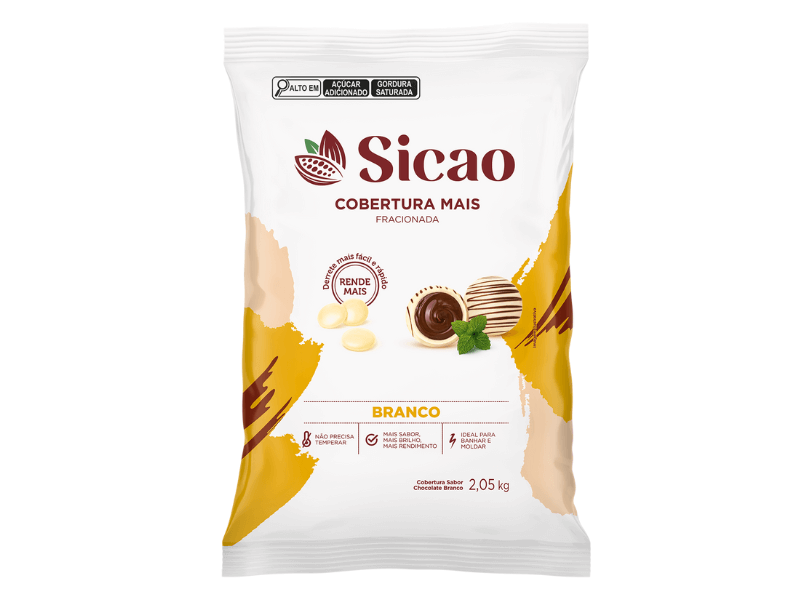 Cobertura Sicao Gotas Chocolate Branco 2,05kg 