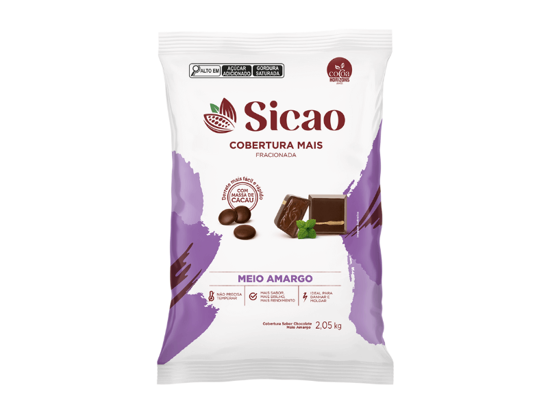 Cobertura Sicao Gotas Chocolate Meio Amargo 2,05kg 