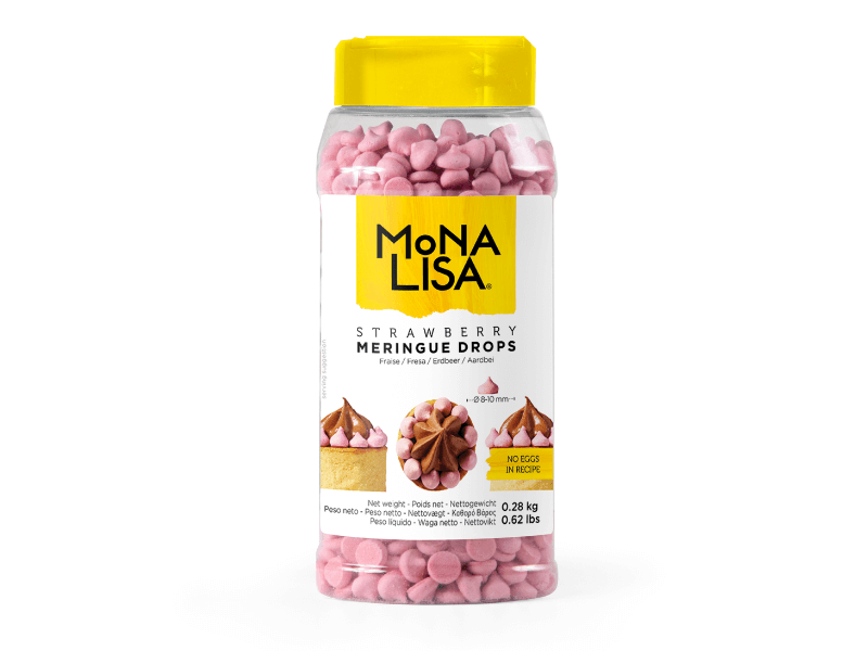 Drops Mona Lisa Callebaut Gotas de Merengue Sabor Morango 280g