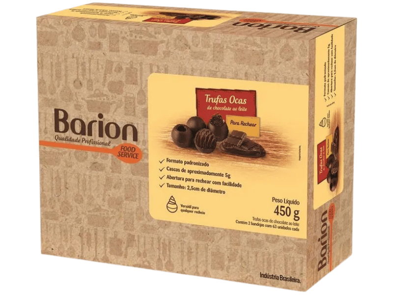 Trufas Ocas de Chocolate ao Leite 450g - Barion