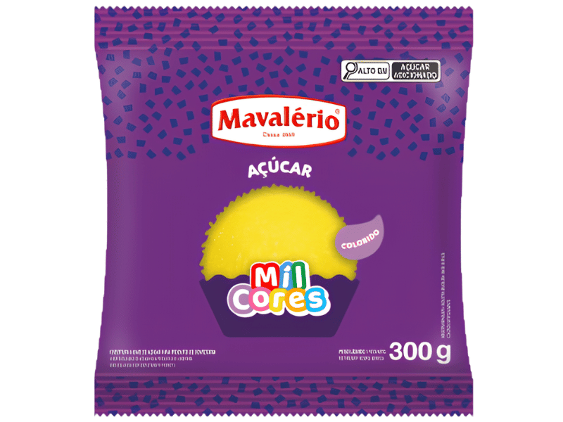 Açúcar Colorido Amarelo 300g - Mavalério