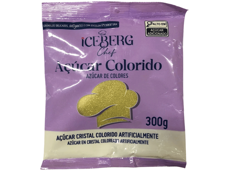 Açúcar Colorido Dourado 300g - Iceberg