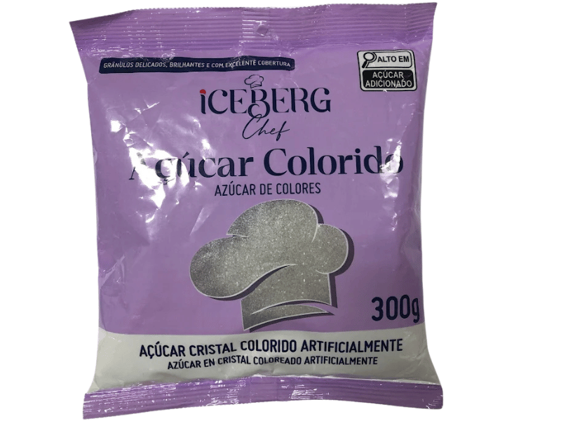 Açúcar Colorido Prateado 300g - Iceberg