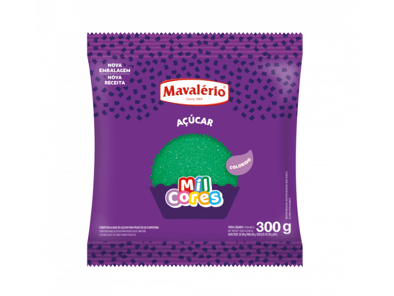 Açúcar Colorido Verde 300g - Mavalério