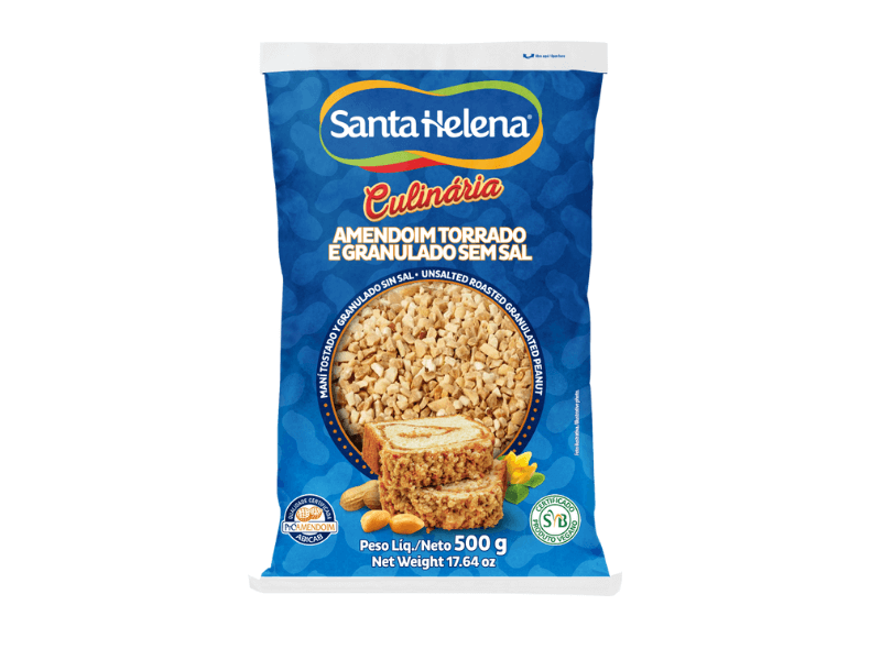 Amendoim Torrado Granulado Sem Sal 500g - Santa Helena