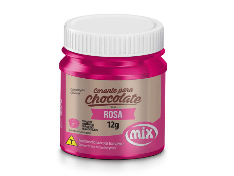 Corante Gel para Chocolate Rosa 12g - Mix