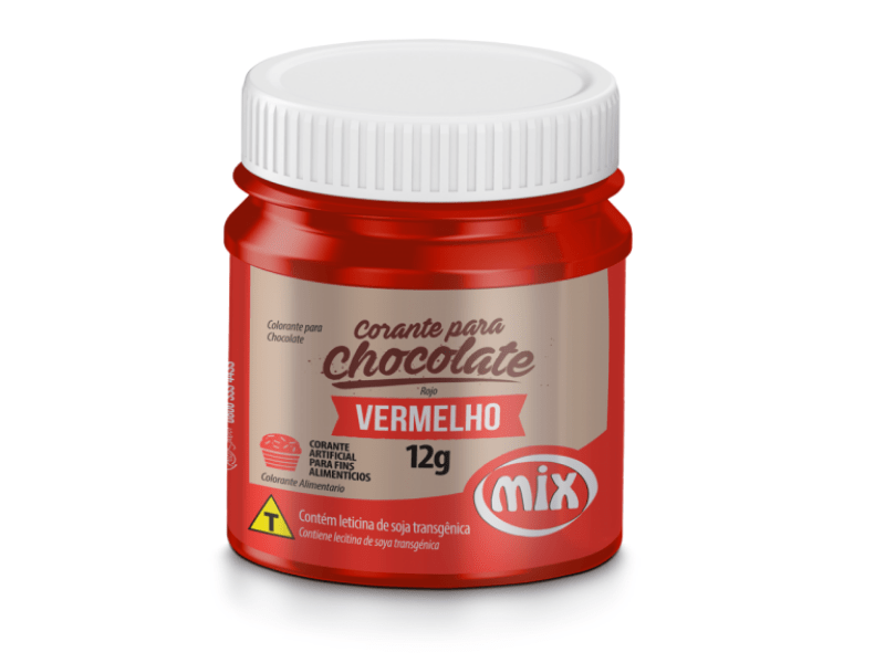 Corante Gel para Chocolate Vermelho 12g - Mix