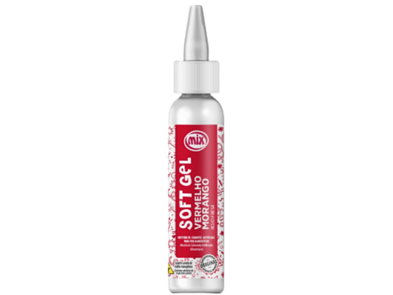 Corante Soft Gel Vermelho Morango 60g - Mix