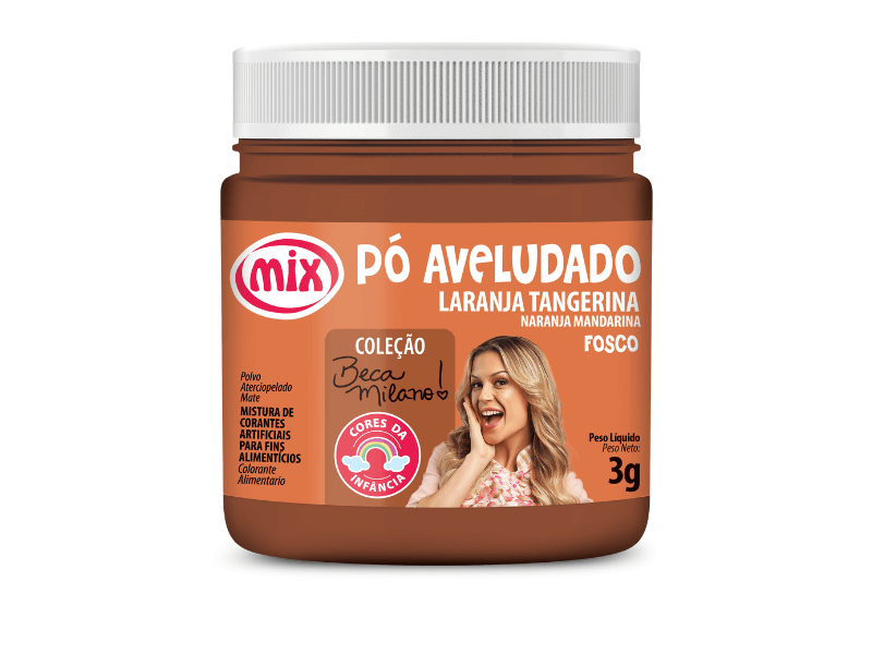 Corante em Pó Aveludado Beca Milano Laranja Tangerina 3g - Mix