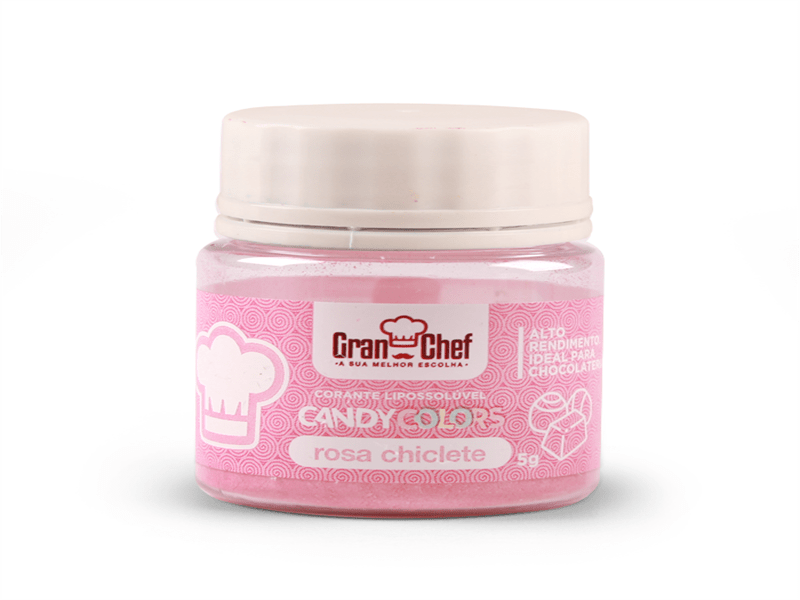 Corante em Pó Lipossolúvel Rosa Chiclete 5g Candy Colors - Gran Chef
