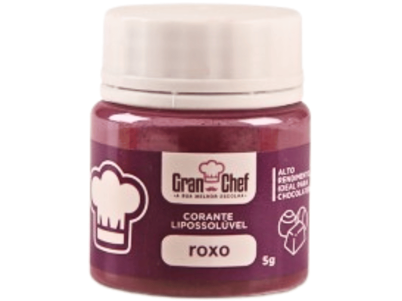 Corante em Pó Lipossolúvel Roxo 5g - Gran Chef
