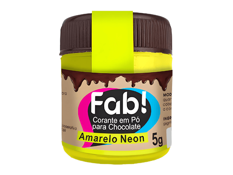Corante em Pó para Chocolate Amarelo Neon - Fab!