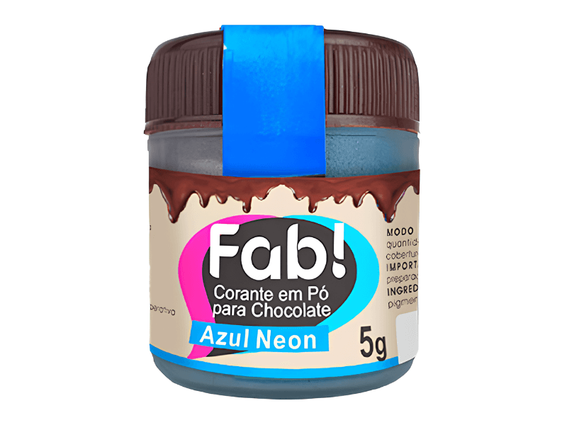 Corante em Pó para Chocolate Azul Neon - Fab!