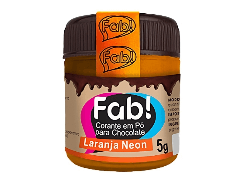 Corante em Pó para Chocolate Laranja Neon - Fab!