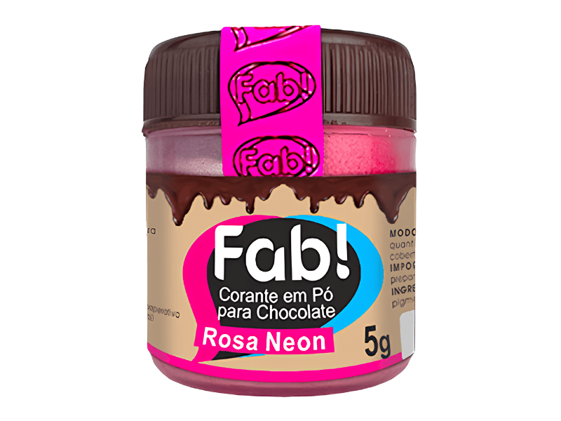Corante em Pó para Chocolate Rosa Neon - Fab!