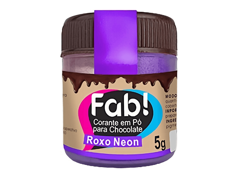 Corante em Pó para Chocolate Roxo Neon - Fab!