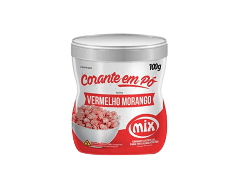 Corante em Pó Vermelho Morango 100g - Mix