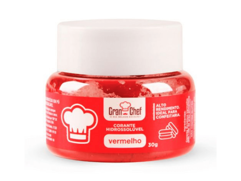 Corante Pó Hidrossolúvel Vermelho 30g - Gran Chef