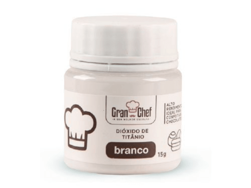 Corante Pó Hidrossolúvel e Lipossolúvel Branco 15g - Gran Chef